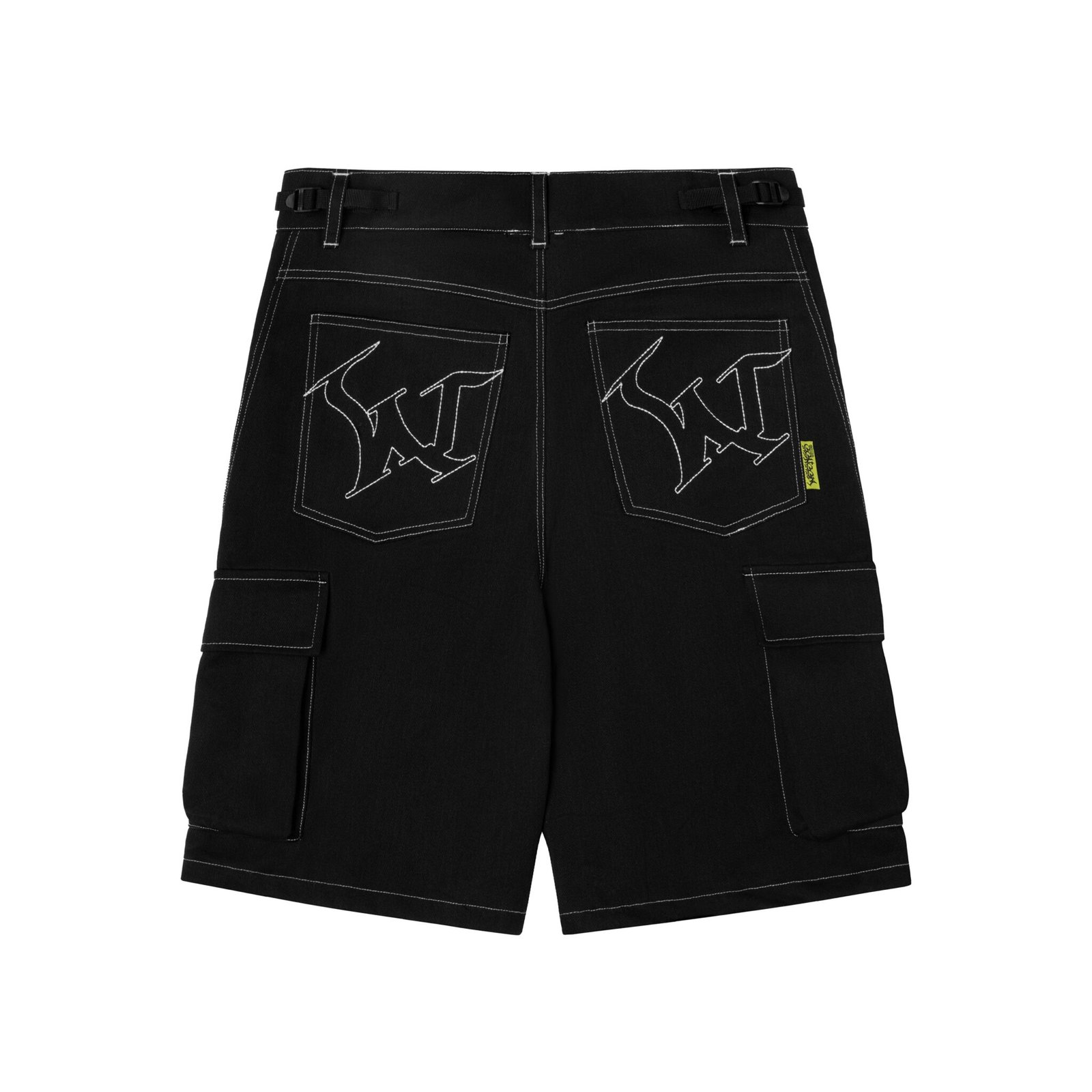 WHDC BLACK BAGGY SHORTS JEAN KAKI