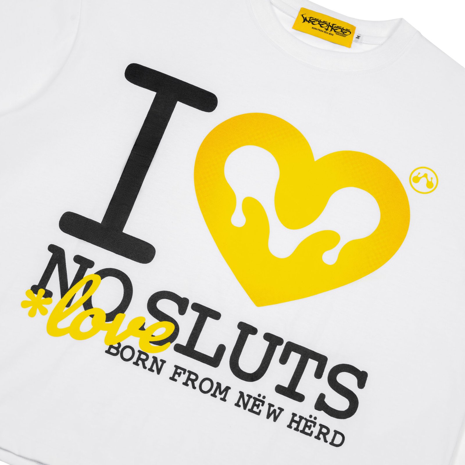 WHDC LUV NO SLUTS BIG BOXY TEE IN WHITE