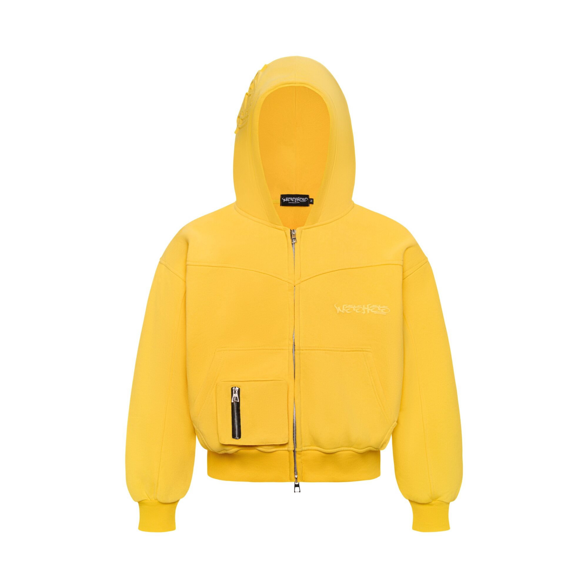 WHDC BOXY ZIP HOODIE IN YELLOW