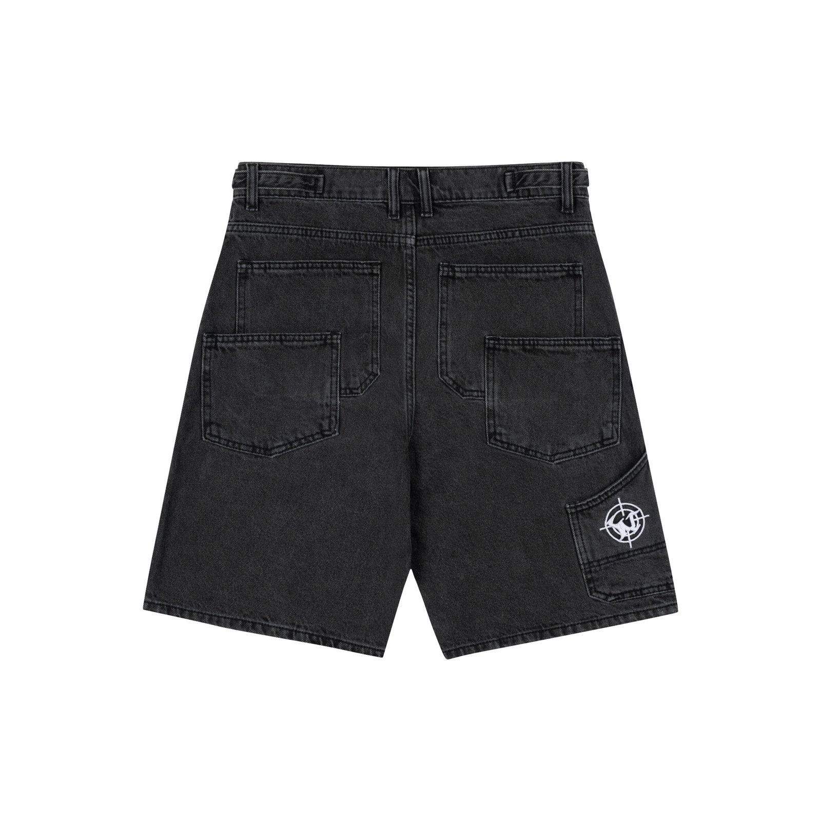 WHDC DENIM UTILITY JORTS - WASHED BLACK