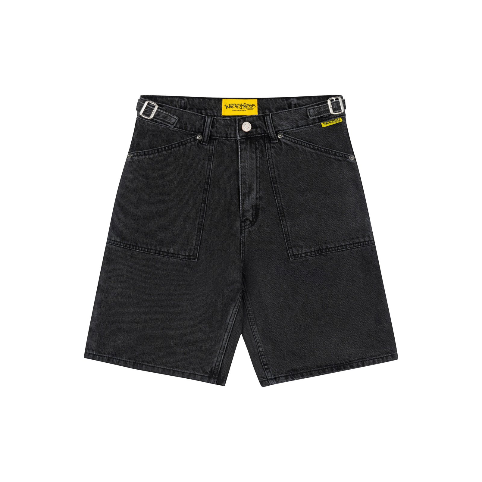 WHDC DENIM UTILITY JORTS - WASHED BLACK