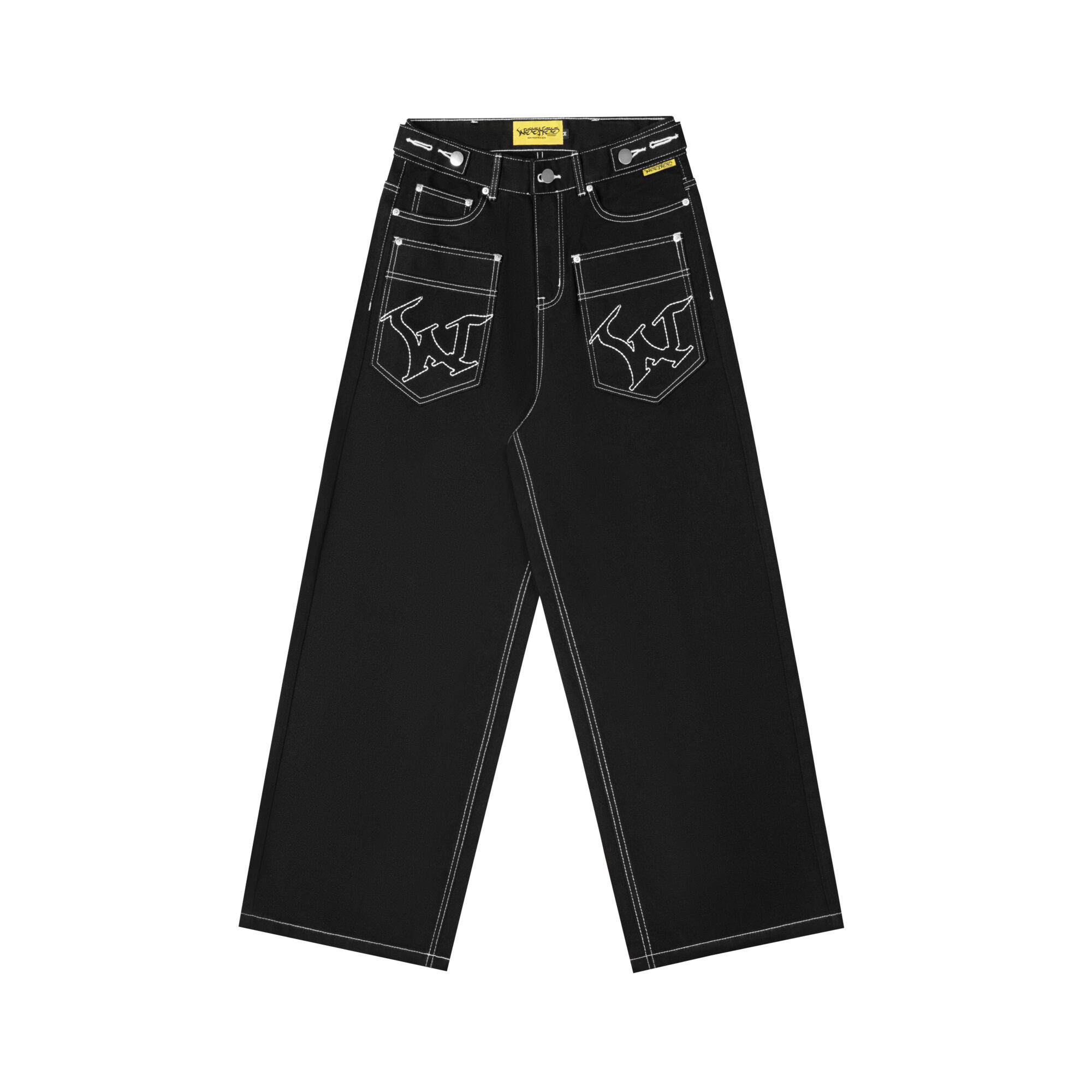 WHDC REVERSE BAGGY JEANS IN BLACK