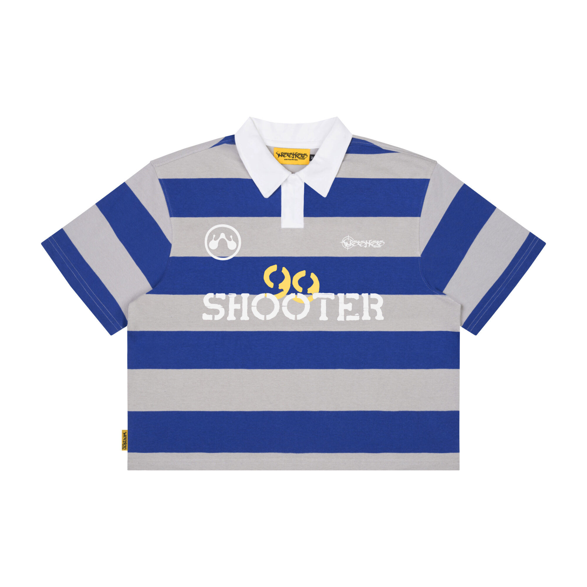 WHDC RUGBY POLO SHIRT IN BLUE/GREY STRIPE