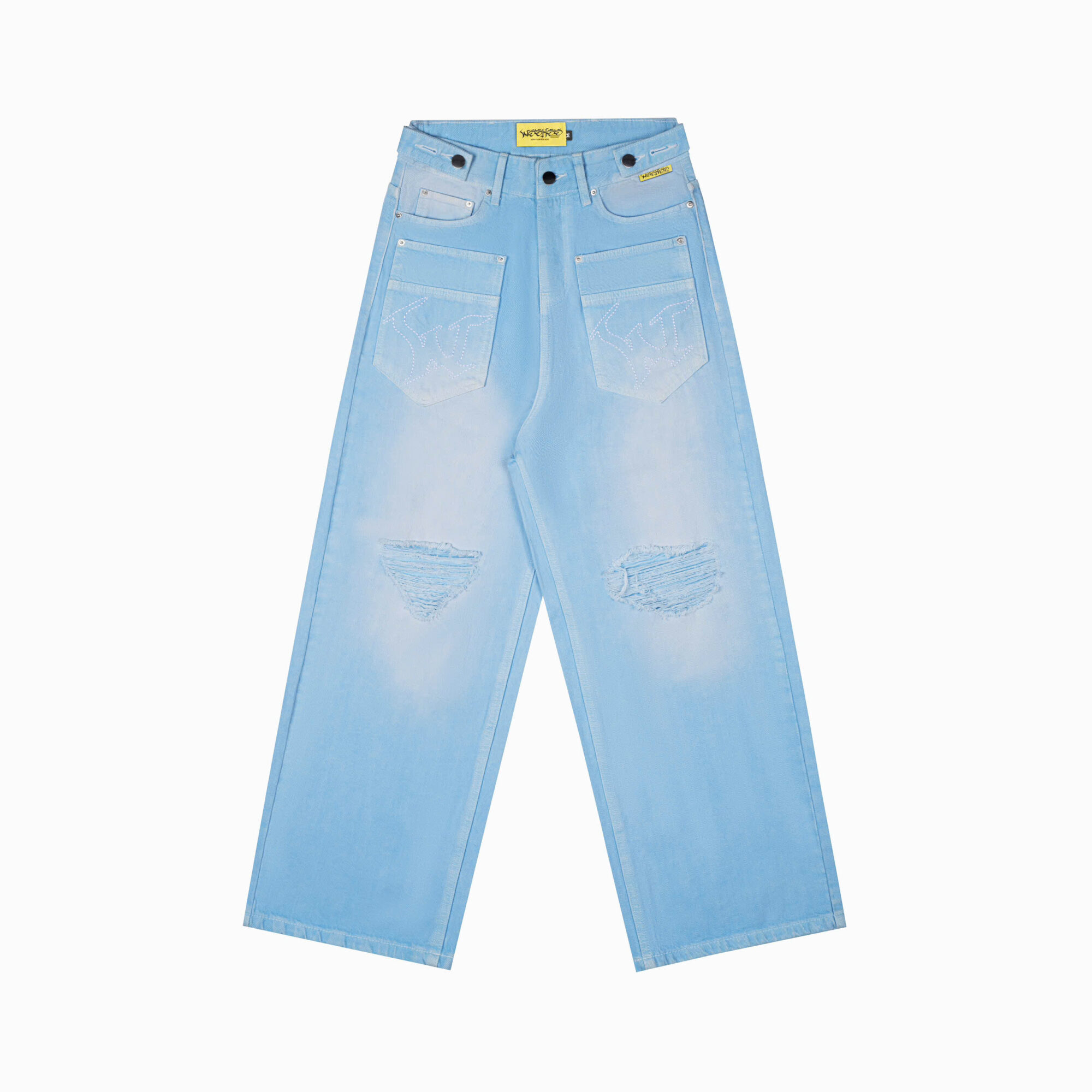 WHDC REVERSE BAGGY JEANS IN BABYBLUE