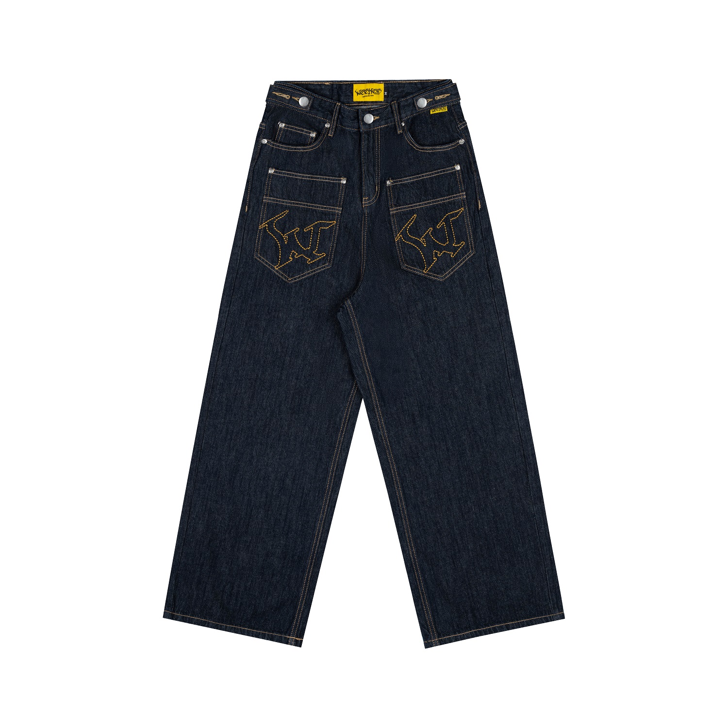 WHDC REVERSE BAGGY JEANS IN INDIGO