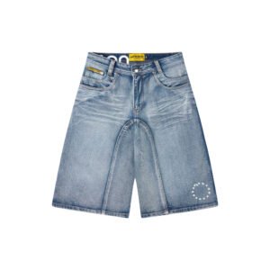 WHDC SRVIVR BAGGY DENIM SHORTS IN WASHED BLUE