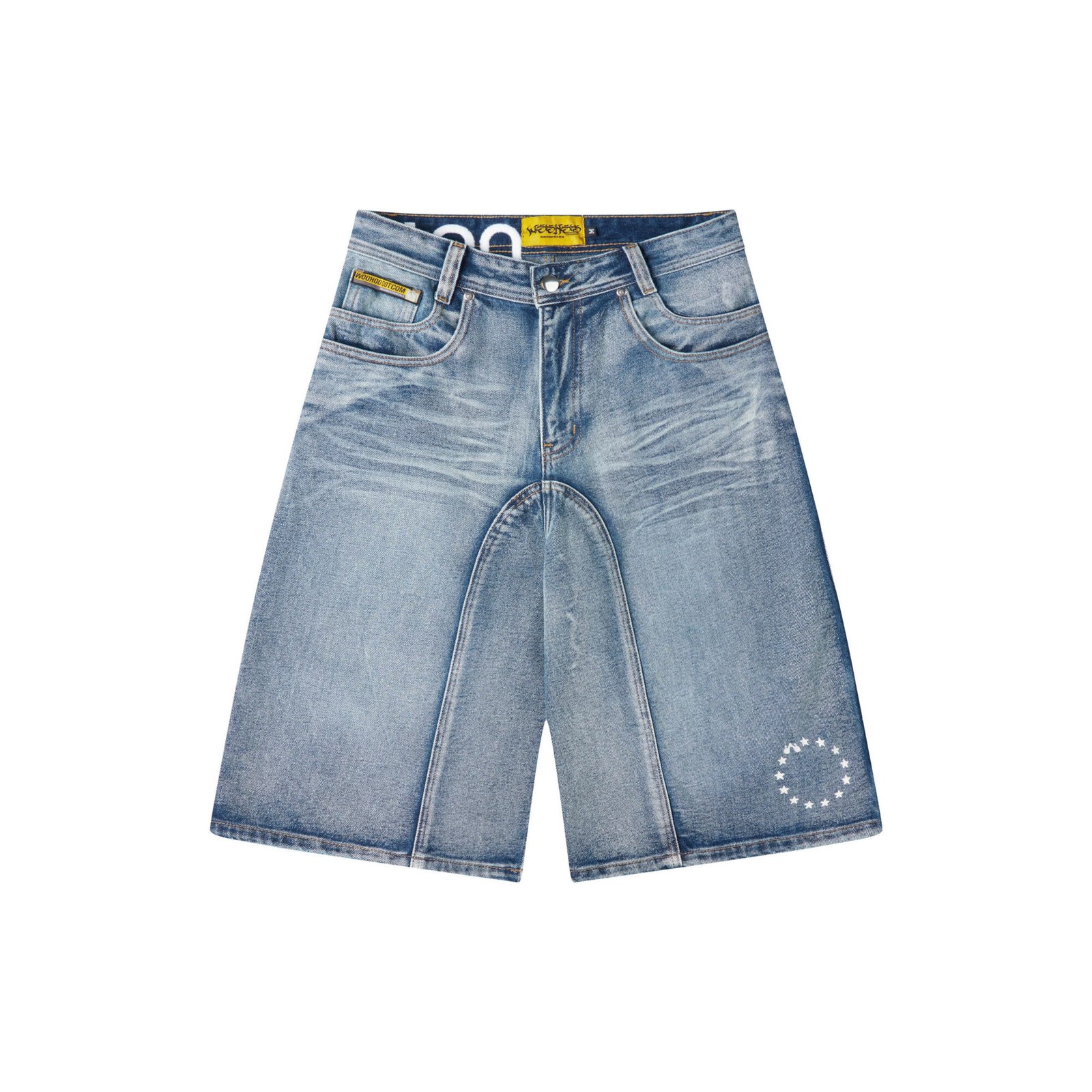 WHDC SRVIVR BAGGY DENIM SHORTS IN WASHED BLUE