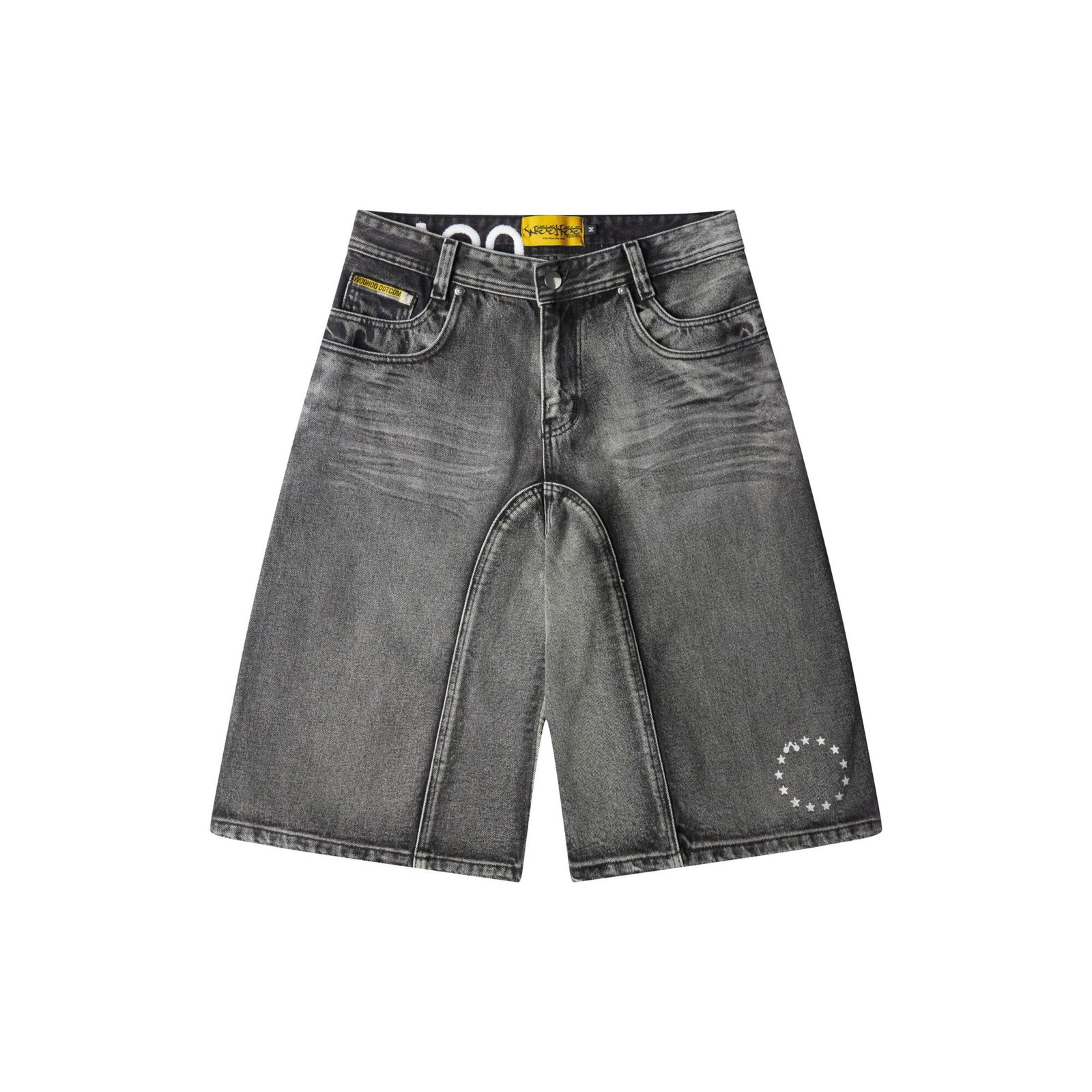 WHDC SRVIVR BAGGY DENIM SHORTS IN WASHED BLACK